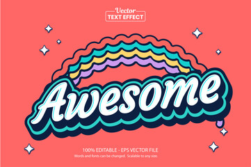 Retro vintage text effect, Editable text effect