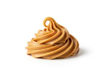 Creamy peanut butter swirl isolated on white background, a delightful treat with a smooth texture and rich, nutty flavor, perfect for sandwiches, snacks, or baking