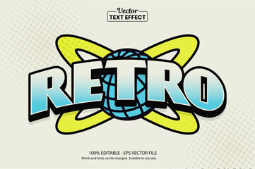 Retro vintage text effect, Editable text effect