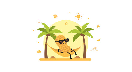 A Relaxing Peanut Resting in a Hammock Enjoying a Day at the Tropical Beach