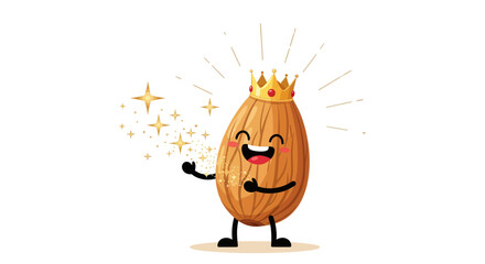 A Royal Kernel Character With A Golden Crown And Sparkling Magical Dust Appearing