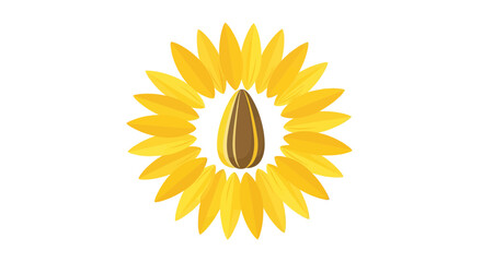 A Simplified Golden Sunflower Depiction Perfect For Branding And Visual Design Purposes
