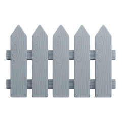 Fototapeta premium Gray wooden fence isolated on transparent background