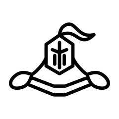 Night Warrior Vector Line Icon Design