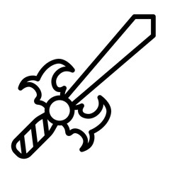 Sword Block Vector Line Icon Design