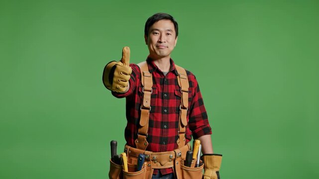 Carpenter in Action: Positive Feedback and Approval with Visual Demonstrations on a Green Backdrop