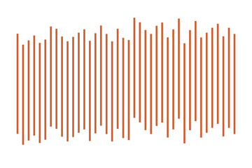 Minimalist abstract line art with vertical brown stripes creating a wave pattern. Modern geometric design for wall art, backgrounds, or decor.