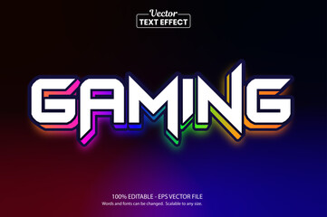 Gaming Text Effect – Futuristic Esports Neon Vector Typography
