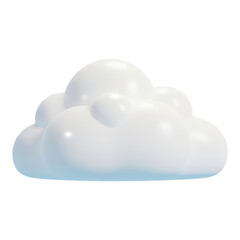 Illustration of a fluffy white cloud isolated on transparent background