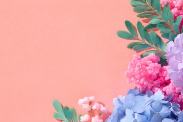 Delicate floral design featuring soft pink, blue, and purple blooms, perfect for spring