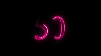Number 50 text icon animation anniversary modern neon number score screen template sign symbol shiny text signs symbol technology abstract animation, 4k video.. - Powered by Adobe