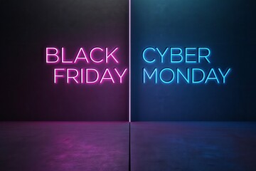 Neon Signs for Black Friday and Cyber Monday light