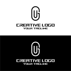 creative letter logo gu design vector
