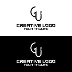 Fototapeta premium creative letter logo gu design vector