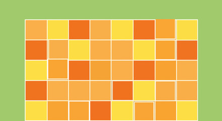 Abstract Geometric Composition With Warm Tones In a Square Grid Arrangement