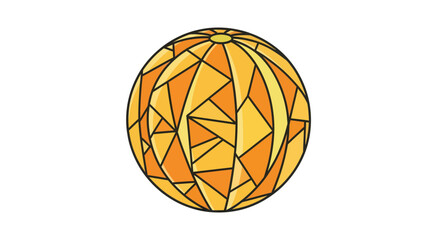 Abstract Geometric Sphere Composition With Warm Color Tones And Sharp Lines