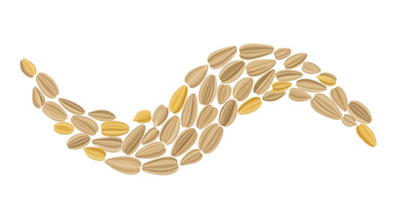 Abstract Swirling Seed Arrangement Depicting Healthy Natural Food Elements