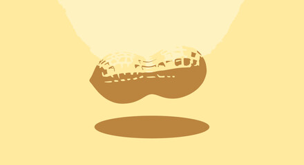 Abstract Peanut Illustration Against Creamy Background With Minimalist Aesthetic