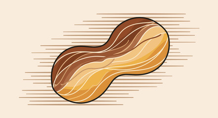 Abstract Peanut Illustration With Smooth Color Gradients On A Neutral Background