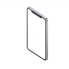 Smartphone Isometric View Mockup Design with Blank Screen for App & Website Presentation