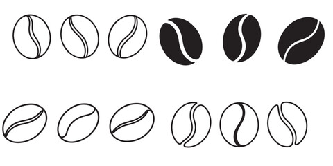  coffee bean silhouettes