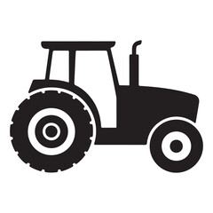 silhouette of a farm tractor
