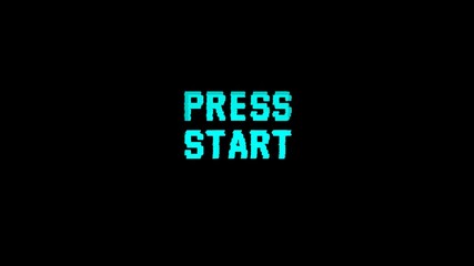retro videogame press start.classic video game start screen.pixel art 8 bit game from vintage arcade computer. 4k video - Powered by Adobe