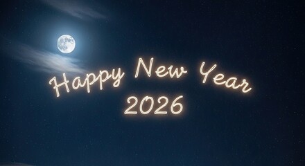 Happy New Year 2026 Celebration Sky Lights
