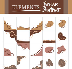 Earthy Abstract Border Elements &ndash; Organic Shape Corner Vector Set