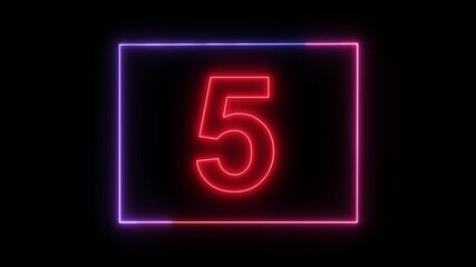 10 second glitch countdown timer animation. Neon Countdown Timer. 0 to 10 countdown video animation. countdown animation isolated on transparent. countdown timer neon light style - Powered by Adobe