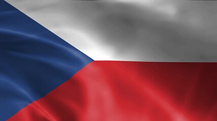 seamless czech republic flag animation, national day or politics or sport event - 3D rendering - slow motion