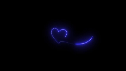 Neon heart icon animation. Romantic heart, 4k video.. - Powered by Adobe