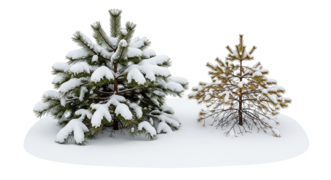 christmas tree with snow