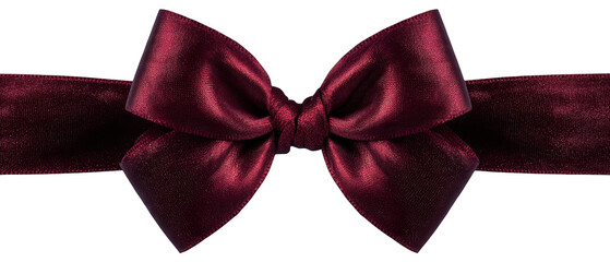 Ribbon bow gift isolated elegant satin sparkle with star and stripes for award or thanksgiving celebration with announcement, magic, scroll