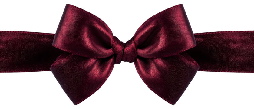 Ribbon bow gift isolated elegant satin sparkle with star and stripes for award or thanksgiving celebration with announcement, magic, scroll