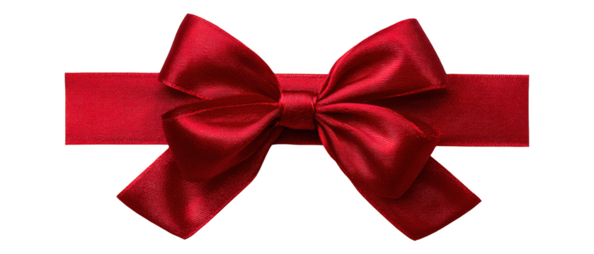 Ribbon bow gift isolated elegant satin sparkle with star and stripes for award or thanksgiving celebration with charity, help, isolated