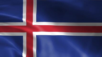 seamless iceland flag animation, national day or politics or sport event - 3D rendering - slow motion