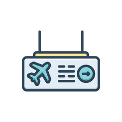 Color illustration icon for priority boarding