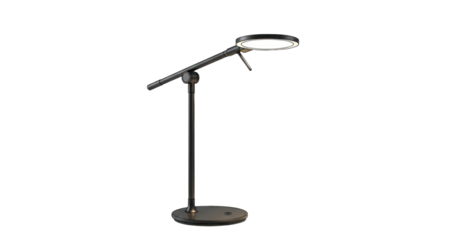 Modern led desk lamp isolated on transparent background for design projects