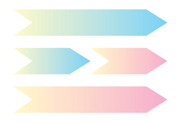 黄色と青、黄色とピンクのグラデーション矢印バナー