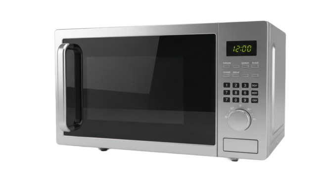 Modern microwave oven isolated on transparent background appliance design