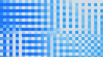 Abstract blue and white checkered pattern background with blurred effect