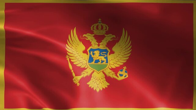 seamless montenegro flag animation, national day or politics or sport event - 3D rendering - slow motion