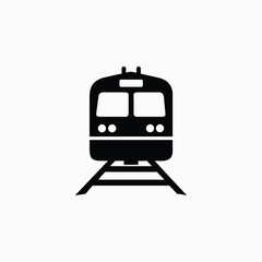 passenger train icon silhoutte vector template 