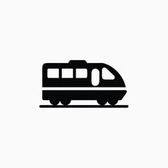 passenger train icon silhoutte vector template 
