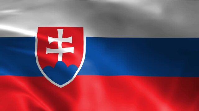 seamless slovakia flag animation, national day or politics or sport event - 3D rendering - slow motion