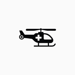 air ambulance icon silhoutte vector template