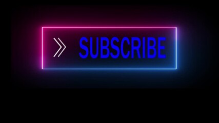 neon text subscribe on black background - Powered by Adobe