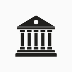  bank vector icon silhoutte vector with white background
