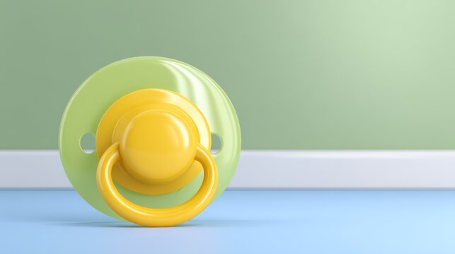 Vibrant yellow paco bird gracefully perched on serene blue floor captivating view indoors.